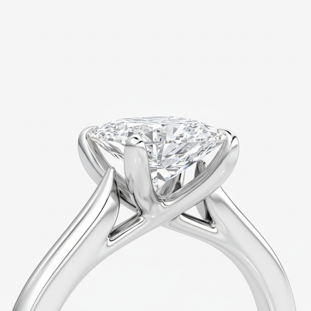 Oval 14k White Gold - Detailed