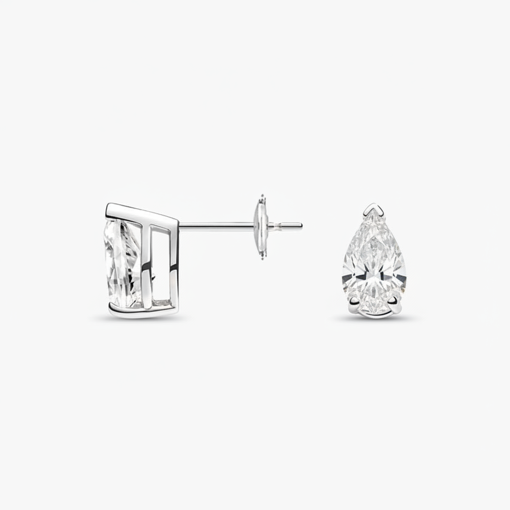 Pear White Gold - Right Diamond Fixed