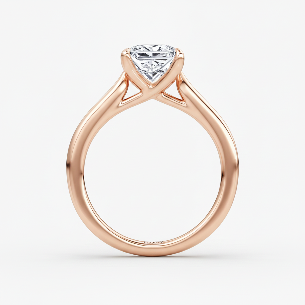 Princess Rose Gold - Profile View with LUXEY shank