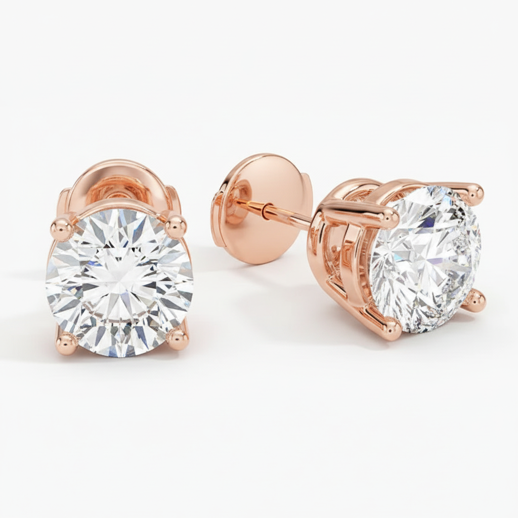 Rose Gold Studs - Symmetrical
