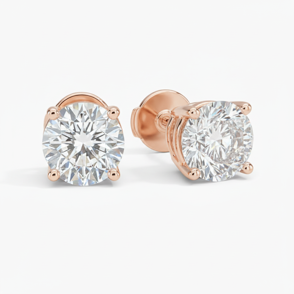 Rose Gold Studs View 4