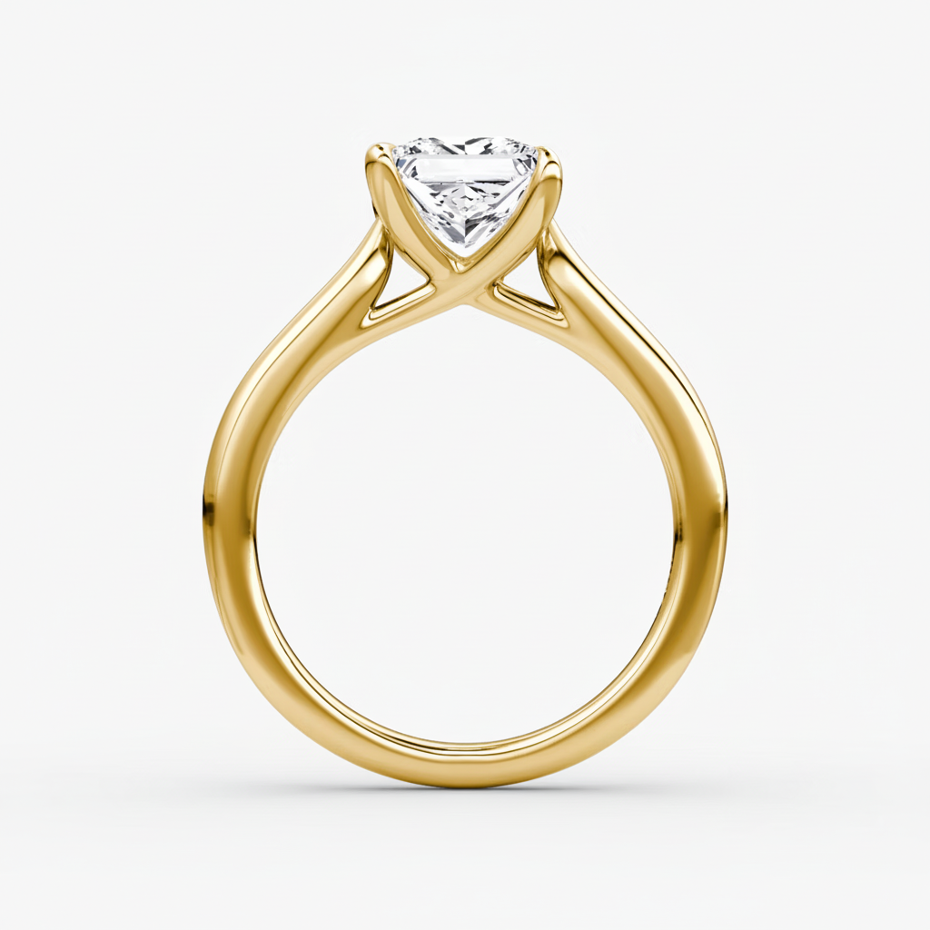 Cushion 14k Yellow Gold - Side
