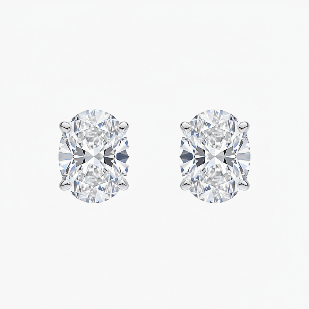 Oval 14k White Gold - Front