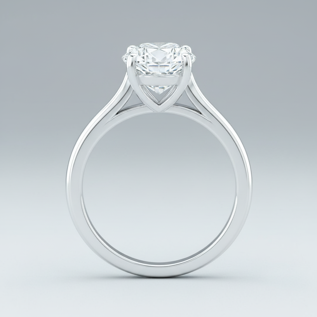 Oval 14k White Gold - Side