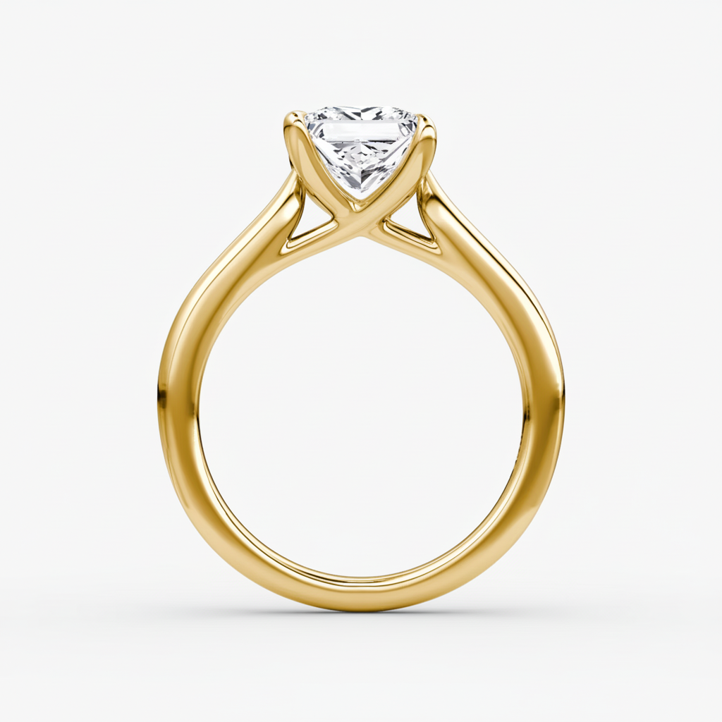 Oval 18k Yellow Gold - Side