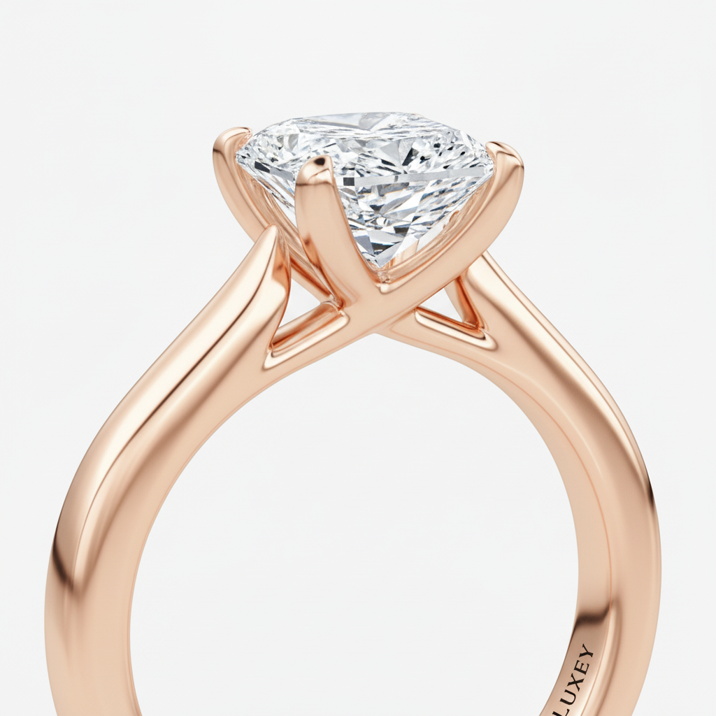 Princess Rose Gold - Detail View with LUXEY shank